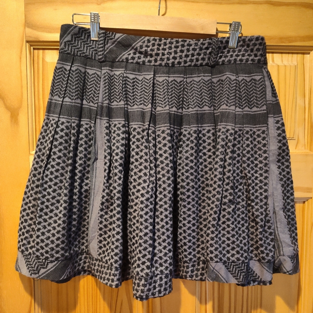 Cecile Copenhagen Blue Black Short Full Ethnic Skirt